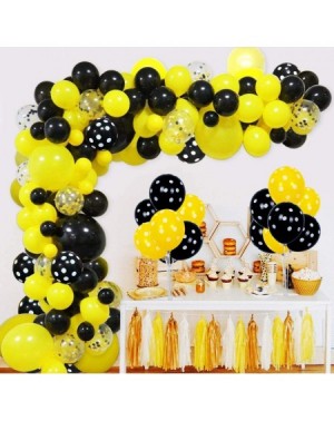 Balloons Yellow Black Balloons Table Decorations 2 Set Yellow Black Polka Dot Table Centerpiece Balloons Stand Holder Kit wit...