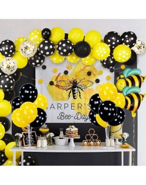 Balloons Yellow Black Balloons Table Decorations 2 Set Yellow Black Polka Dot Table Centerpiece Balloons Stand Holder Kit wit...