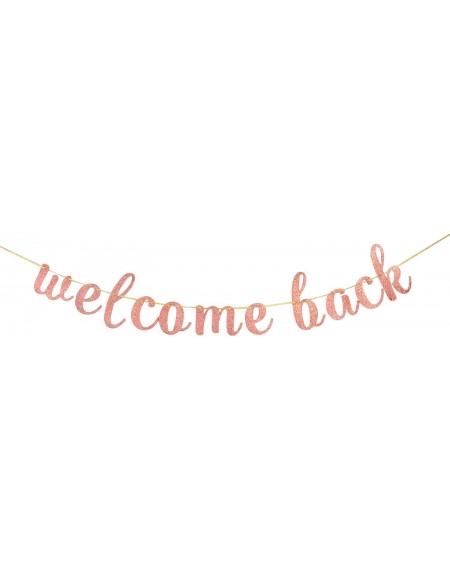 Banners & Garlands Glitter Welcome Back Banner - Retirement Party- Welcome Home Sign- Moving Away- First Day of School Party ...