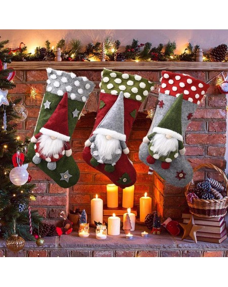 Banners & Garlands 3pcs 18" Christmas Stocking-Indoor Christmas Decorations-Christmas Socks Gift Bag-Christmas Decorations Ch...