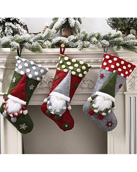 Banners & Garlands 3pcs 18" Christmas Stocking-Indoor Christmas Decorations-Christmas Socks Gift Bag-Christmas Decorations Ch...