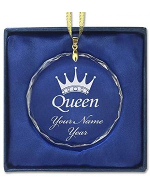 Ornaments Christmas Ornament- Queen Crown- Personalized Engraving Included (Round Shape) - C318Q79K7NN $28.09