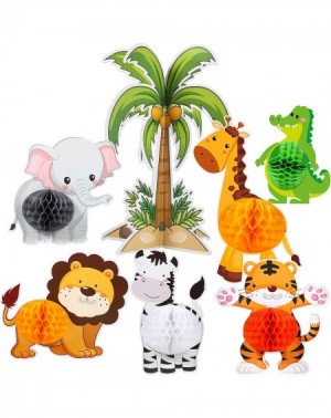 Centerpieces 7 Pieces Jungle Animals Centerpieces Wild Animals Honeycomb Party Supplies 3D Jungle Themed Birthday Decorations...