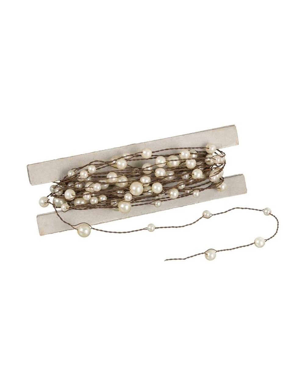 Garlands 24' Strand of Rustic Beaded Wire Garland (White (Simulated Pearl)) - C811BV8N9HX $13.09