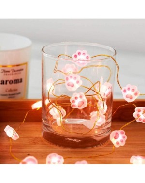 Indoor String Lights Decorative Lights Cat Claw String Lights 10 foot 40 LEDs with Remote Control Cute Cat Animal Paw Print F...