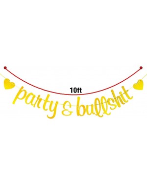 Banners Party & Bullshit Banner- Birthday Bachelorette Party Decorations- Bubbly Bar- Gold Glitter - C5197NK5YMG $9.71