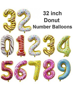 Balloons 36" Donut Number Balloons with Sprinkles Birthday Party Decorations Helium Foil Mylar Big Number Balloons (Number 4)...