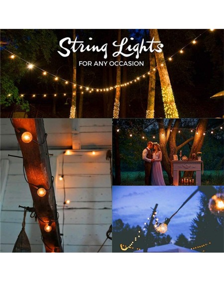 Outdoor String Lights 50Ft G40 Globe String Lights for Indoor&Outdoor Commercial Use- Retro Outdoor String Lights for Patio B...