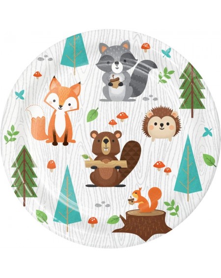 Party Packs Woodland Animals Party Supplies- Cute Design for Boys & Girls- 16 Guests- 65 Pieces- Disposable Paper Dinnerware-...