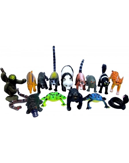 Party Favors Mini Safari Jungle Rain forest Animals Play Set- Assorted Creatures- 30 ct (2 sets of 15)- Kids Miniature Party ...