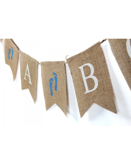 Banners & Garlands It's A Boy Banner Burlap - Baby Shower-Boy's 1st Birthday Party Bunting Decorations 2.8ft - CA12OBIMRJT $1...