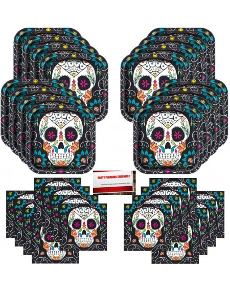 Party Packs Skull Candy Day of The Dead Halloween Birthday Party Supplies Bundle Pack for 16 Guests (Plus Party Planning Chec...