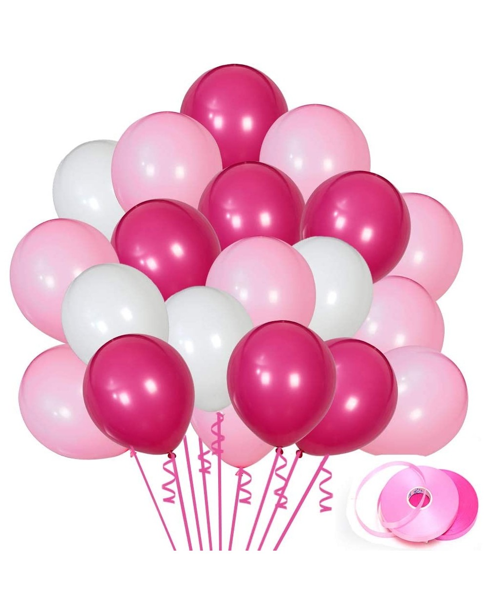 Balloons 100Pack Rose red White Pink Balloons- 12Inch Rose Red White Pink Latex Balloons Premium Helium Quality Pink Balloon ...