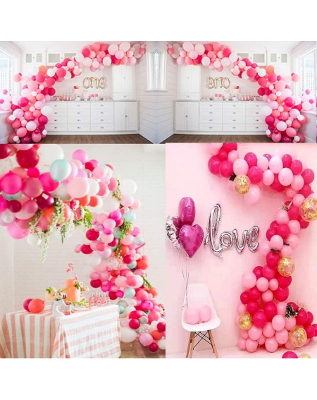 Balloons 100Pack Rose red White Pink Balloons- 12Inch Rose Red White Pink Latex Balloons Premium Helium Quality Pink Balloon ...