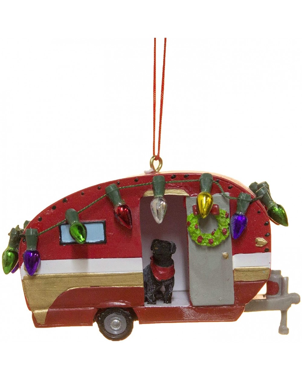 Ornaments Camper With Dog and Christmas Lights Christmas/ Everyday Ornament - CG180H4I99G $9.57