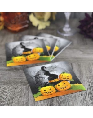 Tableware Halloween Cocktail Size Napkins Full Moon Fright - 20 Count - Full Moon Fright - CS18XKY07H5 $9.59