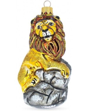 Ornaments Lion On The Rock Glass Christmas Ornament - CP18I89UZLU $13.21
