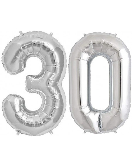 Balloons Silver Number 30 Balloon- 40 Inch - Silver Number 30 - CG18I4MLDKR $18.56