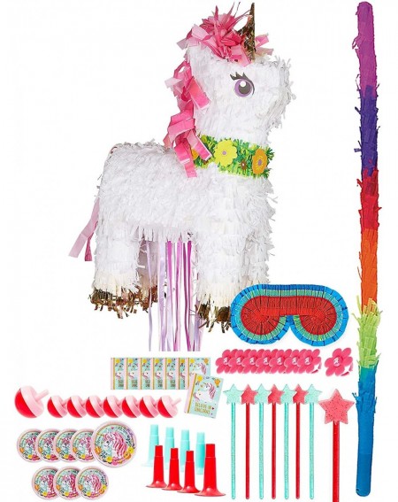 Piñatas Sparkling Unicorn Pinata Kit for Birthday Party- Includes Bat- Blindfold and 48pc Favor Pack - CK18QI4YGQD $61.20