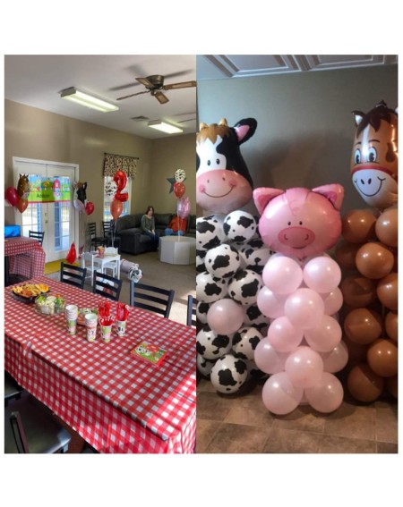 Balloons Barn Farm Balloons Animals Birthday Cow Party Favors Baby Shower Decorations Supplies (Pig&Cow) - C9182KNHEL9 $9.59