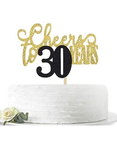 Cake & Cupcake Toppers Cheers to 30 Years Cake Topper-Happy 30th Birthday Cake Topper-30th Birthday/Wedding Anniversary Party...