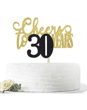 Cake & Cupcake Toppers Cheers to 30 Years Cake Topper-Happy 30th Birthday Cake Topper-30th Birthday/Wedding Anniversary Party...