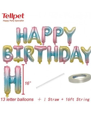 Balloons Happy Birthday Balloons Banner for Girl Women Her Party Decorations- Rainbow - Happy Birthday - CI18UQCHS29 $11.21