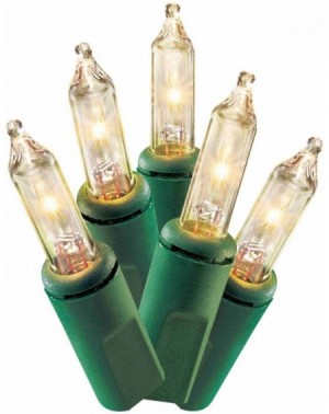 Outdoor String Lights 100 Clear Mini Lights - Green Wire - Indoor/Outdoor (2 Pack) - Clear - CW12O0TRJAP $10.73