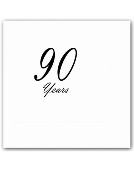 Tableware 90 YEARS CLASSY BLACK BEVERAGE NAPKIN (16 CT) - Beverage Napkin - CS18GD4SCR6 $22.15