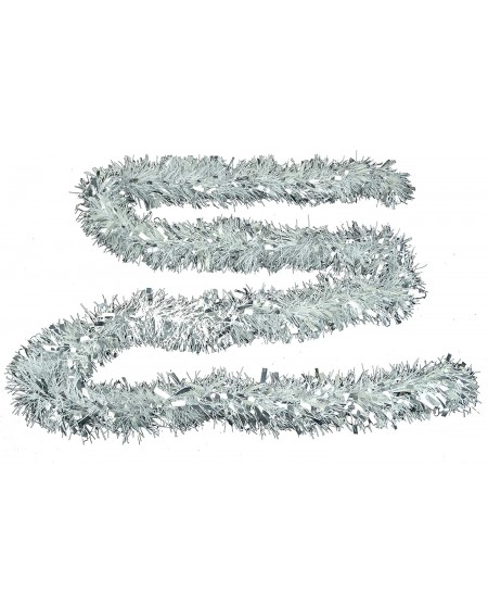 Tinsel 3m / 9.8ft Chunky/Fine Christmas Tinsel - Christmas Decoration Tinsel (Matte White & Silver) - Matte White & Silver - ...