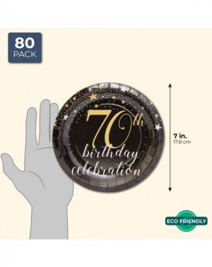 Tableware 70th Birthday Party Plates (7 In- 80 Pack) - CZ18SYQSHGO $11.32