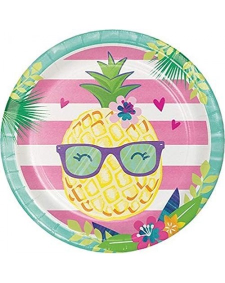 Party Tableware Pineapple and friends Party Plate- One Size- Multicolor - C418CGXXZEH $10.44