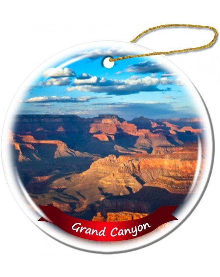 Ornaments Grand Canyon Christmas Ornament Porcelain Double-Sided Ceramic Ornament-3 Inches - CH18M5UH6HG $13.95