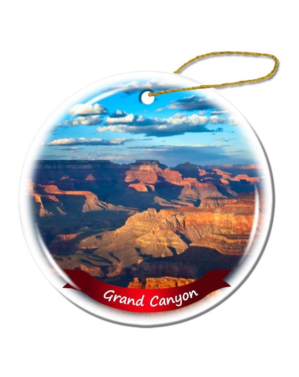 Ornaments Grand Canyon Christmas Ornament Porcelain Double-Sided Ceramic Ornament-3 Inches - CH18M5UH6HG $13.95