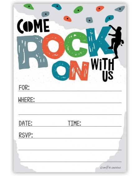 Invitations Rock Climbing Invitations (20 Count) With Envelopes - Birthday Party Invites for Climbing Wall Theme - CV195QEZE6...