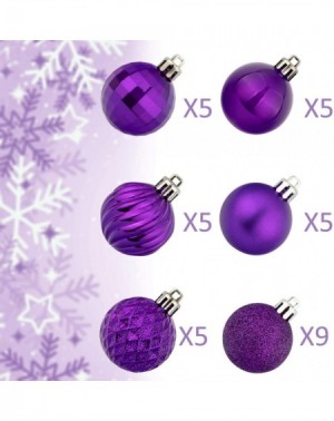 Ornaments 34ct Christmas Ball Ornaments Purple1.57-Inch Small Shatterproof Christmas Decorations Tree Balls for Xmas Hallowee...