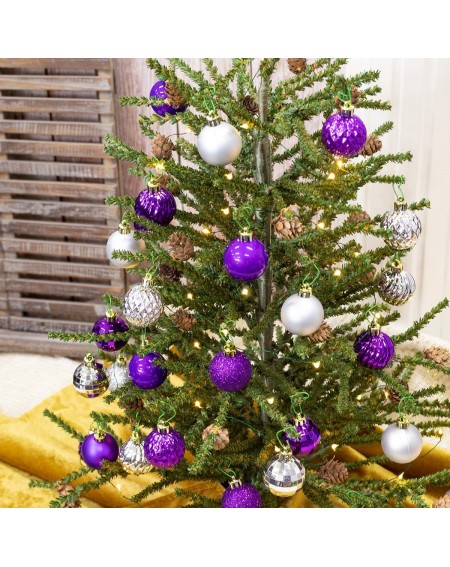 Ornaments 34ct Christmas Ball Ornaments Purple1.57-Inch Small Shatterproof Christmas Decorations Tree Balls for Xmas Hallowee...