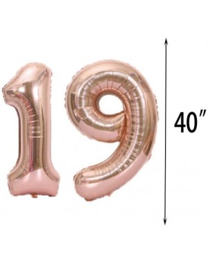 Balloons Sweet 19th Birthday Decorations Party Supplies-Rose Gold Number 19 Balloons-19th Mylar Balloons Rose Gold Foil Fring...