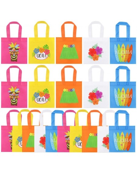 Party Favors 20Pcs Hawaiian Aloha Party Favor Bags- Non-Woven Gift Bags Treat Tote Bags Candy Goodie Bag Aloha Party Decorati...