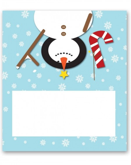 Snowman Joy Christmas Place Cards - 25 Christmas Holiday Table Tents - Place Cards (Joy) - Joy - C118ZARA60H