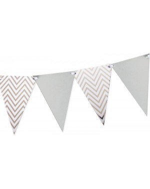 Banners & Garlands Shiny Paper Pennant Banner Triangle Flag Bunting 8.2 Feet and Tissue Paper Tassels Garland 20 pcs for Brid...