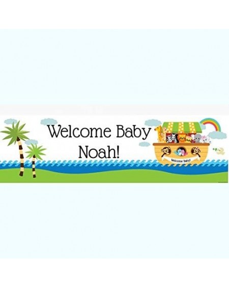 Banners Noah's Ark Baby Shower 5 Ft. Large Personalized Banner - CG12D7ETB07 $15.10