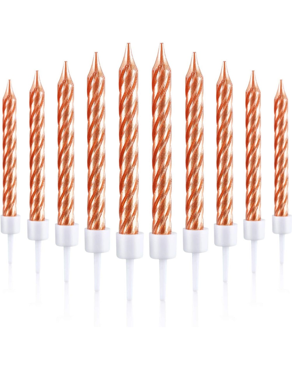 Birthday Candles 50 Pieces Spiral Cake Candles in Holders Metallic Cake Cupcake Candles Short Thin Cake Candles for Birthday ...