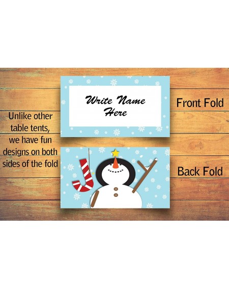 Place Cards & Place Card Holders Snowman Joy Christmas Place Cards - 25 Christmas Holiday Table Tents - Place Cards (Joy) - J...