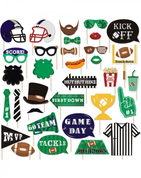 Photobooth Props 33PCS Football Photo Booth Props Game Day Picture Backdrop Decorations for Football Party Supplies Super Bow...