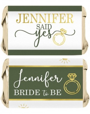 Favors Personalized Bridal Shower Mini Candy Bar Labels - 45 Stickers (Forest) - Forest - CK19DH4DKMM $9.86