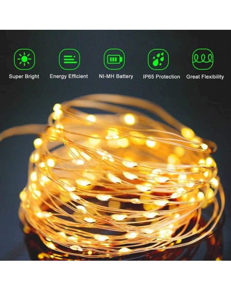Outdoor String Lights Solar String Lights 72ft 22m 200 LEDs Waterproof Decorative Copper Wire String Lights for Party- Patio-...