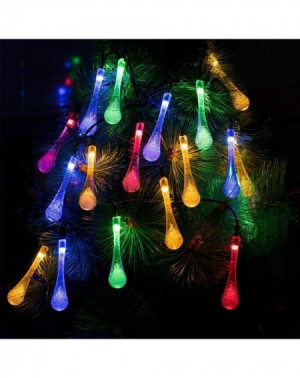Outdoor String Lights Solar Strings Lights- 20 Feet 30 LED Water Drop Solar Fairy Lights- Waterproof Lights for Indoor/Outdoo...