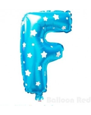 Balloons 16 Inch Foil Mylar Balloons for Party Wall Decoration (Premium Quality- Non-Floating)- Blue Stars- Letter F - Letter...