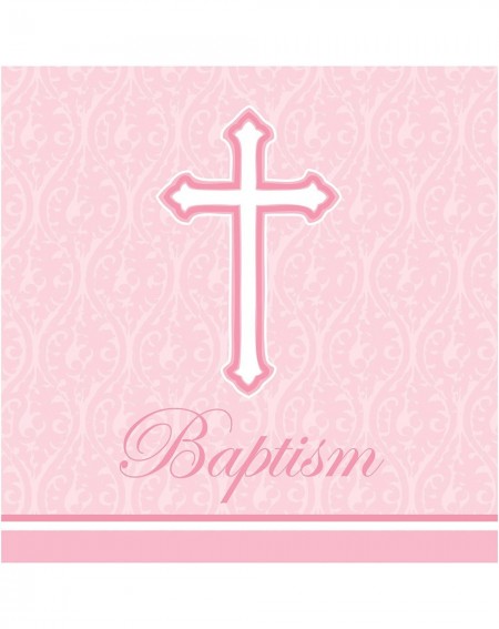 Party Tableware 18 Count Baptism Lunch Napkins- Faith Pink - Faith Pink - CE11IM934ER $10.57